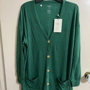 NWT Kyte Baby Bamboo Jersey Adult Cardigan in Forest XL